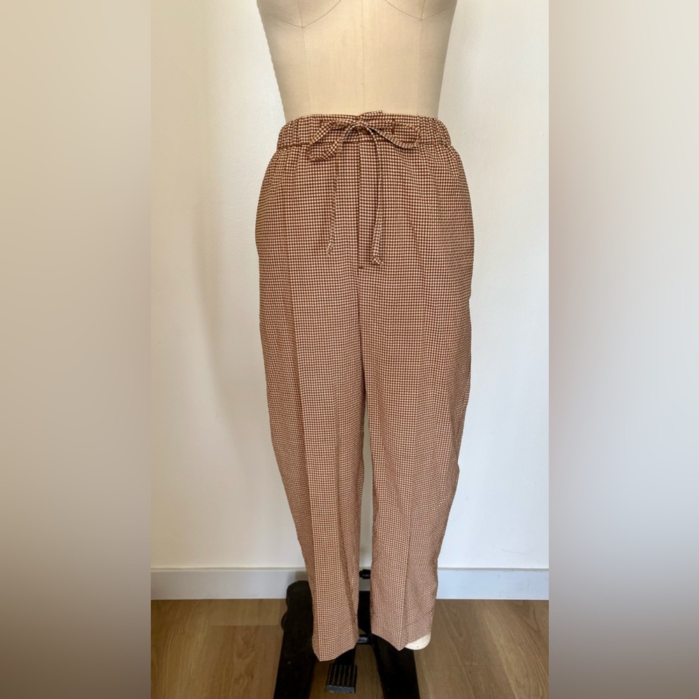 Nanushka Gingham Tie Waist Trouser